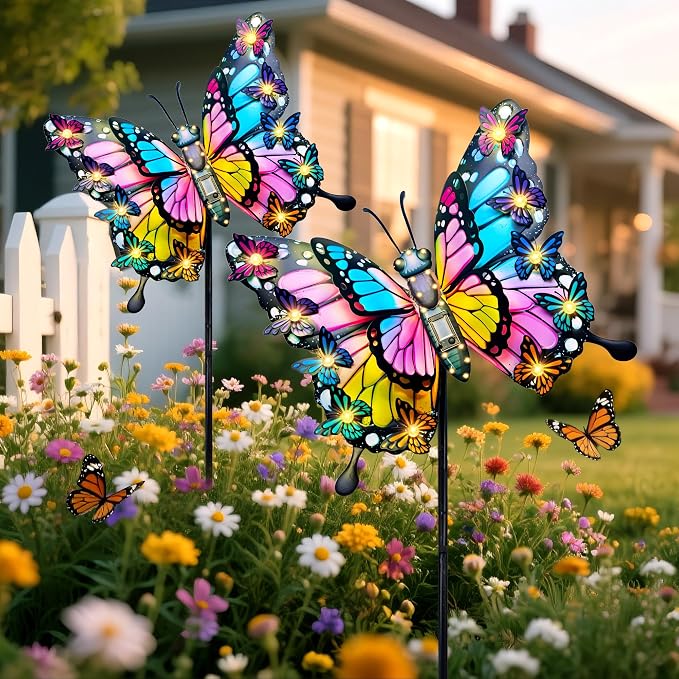 Hexagram Butterfly Garden Decor, Butterfly Solar Lights - Image 7