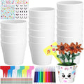 Funnymoom 36 Pcs Garden Plastic Paintable Flower Pot Craft Kit DIY Painting by Funnymoom