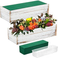 Dandat 2 Set Wood Boxes for Centerpieces 12x4 Inch Rectangle Wooden Planter Box by Dandat