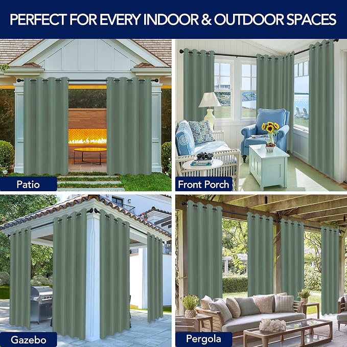 PureFit Outdoor Curtains for Patio Waterproof Weatherproof, UV Resistant - Image 5