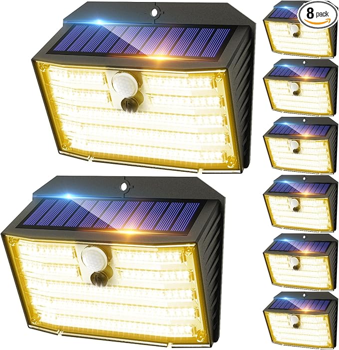 CLAONER Solar Lights Outdoor, Wireless Motion Sensor Lights, IP65 Waterproof by Claoner