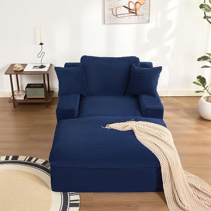 63" Chaise Lounge Chair Indoor, Set of Convertible Sleeper Sofa Couch - Image 9