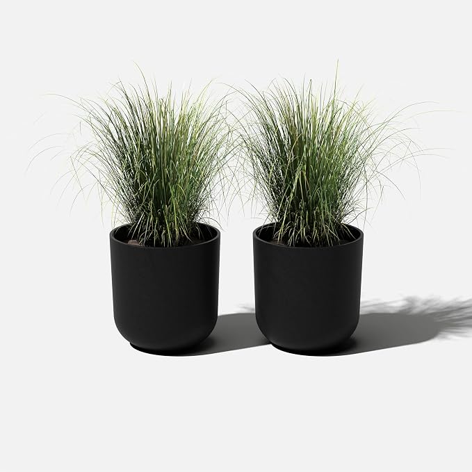 Veradek Round Black Plastic Planter Pots - Image 8