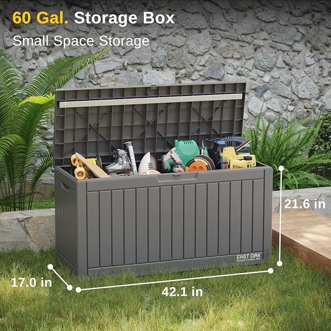 EAST OAK Outdoor Storage Box, 60 Gallon Deck Box Indoor and Outdoor Use - Image 2