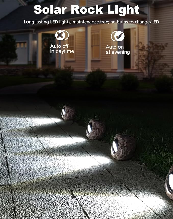 Outdoor Solar rock lights, IP65 Waterproof LED Super Bright spotlights - Image 2