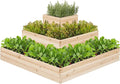 Yaheetech 3 Tier Wooden Raised Garden Bed 44.5'' L×44.5″ W×20.5″ H, by Yaheetech