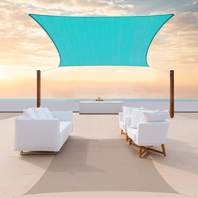 ColourTree TAPR1616 Custom Size 6' x 21' Turquoise Sun Shade Sail Canopy UV by ColourTree