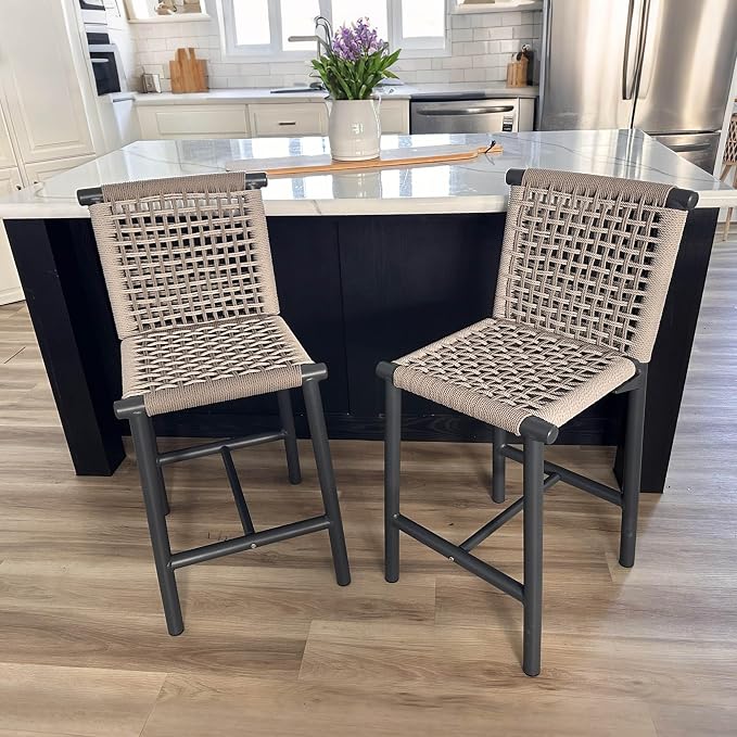 PURPLE LEAF Counter Height Stools Set of 2 by PURPLELEAF