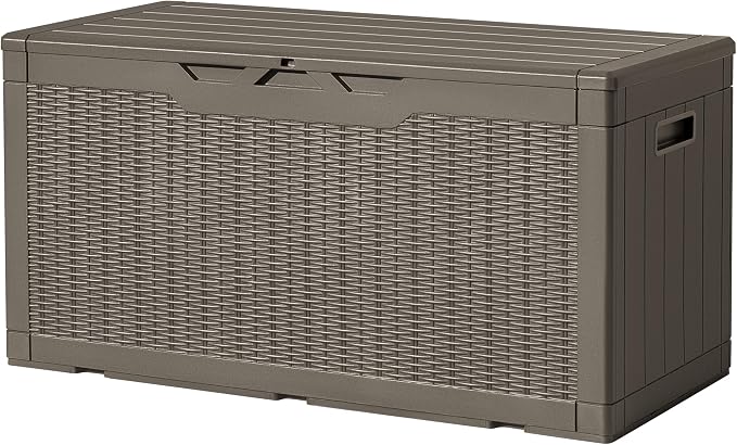 Devoko 97 Gallon Deck Box, Waterproof Resin Outdoor Storage Box by DEVOKO