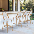 ONBRILL French Outdoor Bar Stool Set of 4, Patio Counter Height Chairs by ONBRILL