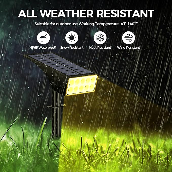 Solar Spot Lights Outdoor Waterproof IP65, Bright LEDs Solar Landscape Lighting - Image 4