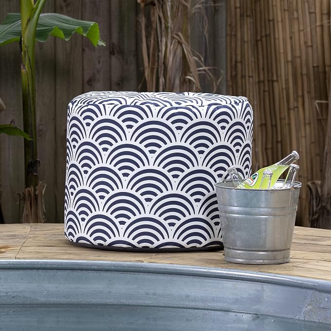 Jaxx Spring Indoor/Outdoor Bean Bag Pouf Ottoman, Nippon Koi - Image 2