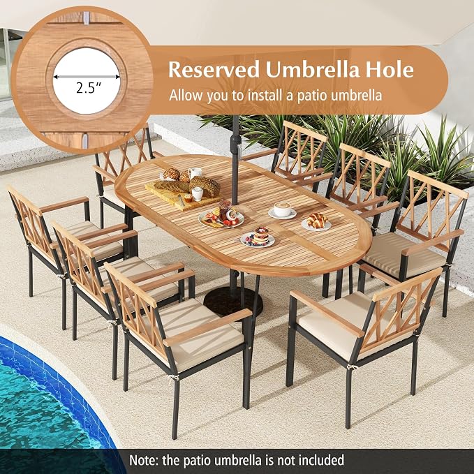 Tangkula 79" Large Patio Dining Table - Image 5