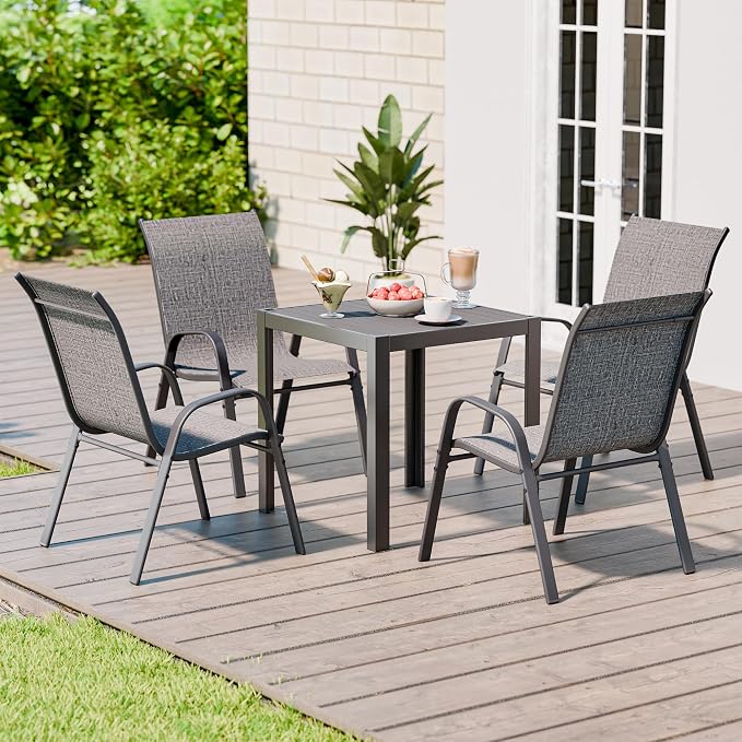 Betterhood Patio Chairs Set of 6, Stackable Outdoor Dining Chairs Set - Image 8