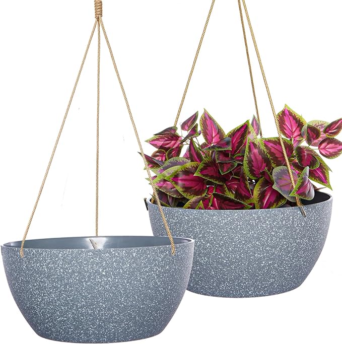 12 Inch 2 Pack Large Hanging Planters by SwinDuck