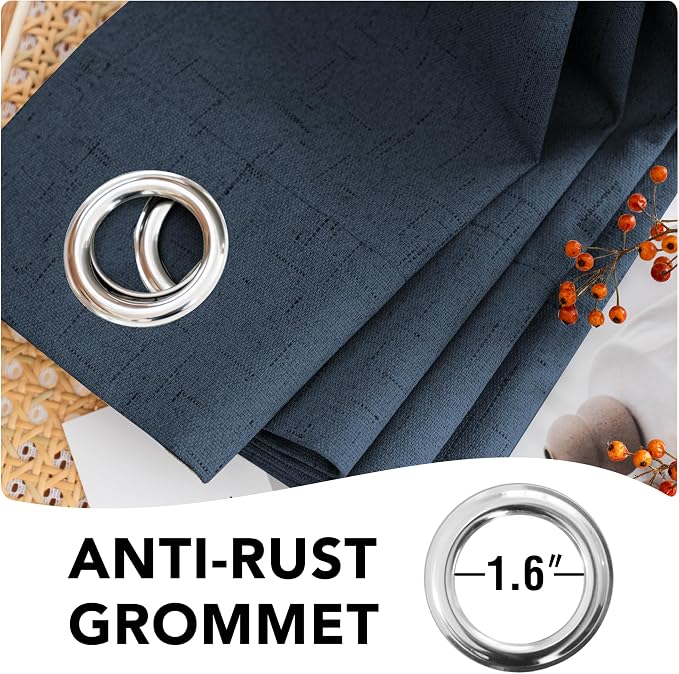 H.VERSAILTEX Linen Blackout Curtains 72 Inches Long 100% Absolutely Blackout - Image 6