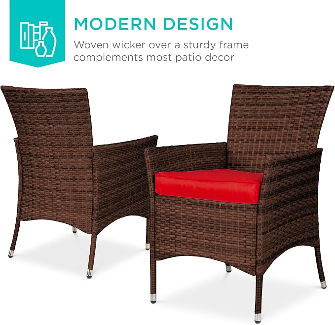 Best Choice Products 5-Piece Indoor Outdoor Wicker Dining Set Furniture - Image 2