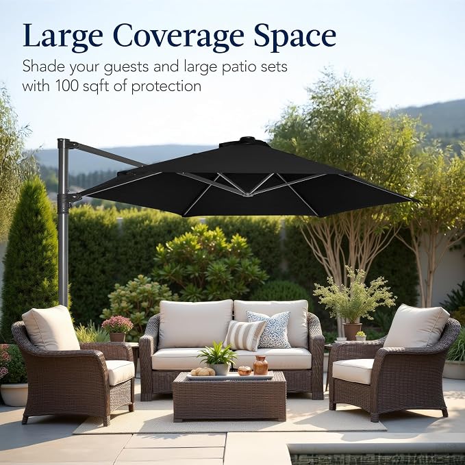 Best Choice Products 10ft Offset Cantilever Hanging Market Patio Umbrella - Image 4