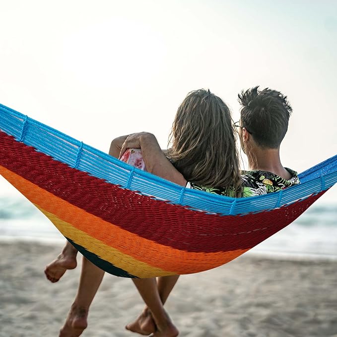 Lazy Daze Hammocks Handwoven Mayan Hammock, 10.5 FT Soft Rope Double Hammocks - Image 6