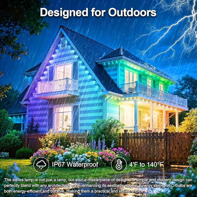 200FT Permanent Outdoor Lights for House Waterproof, IP67 LED Eave Lights - Image 3