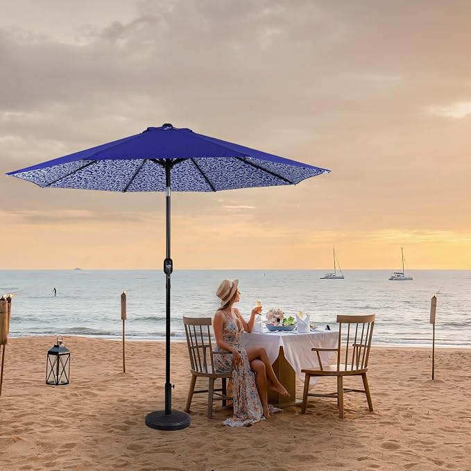 Backyard Expressions 9 ft. Patio Umbrella, Market Table Umbrella w/Tilt and - Image 5