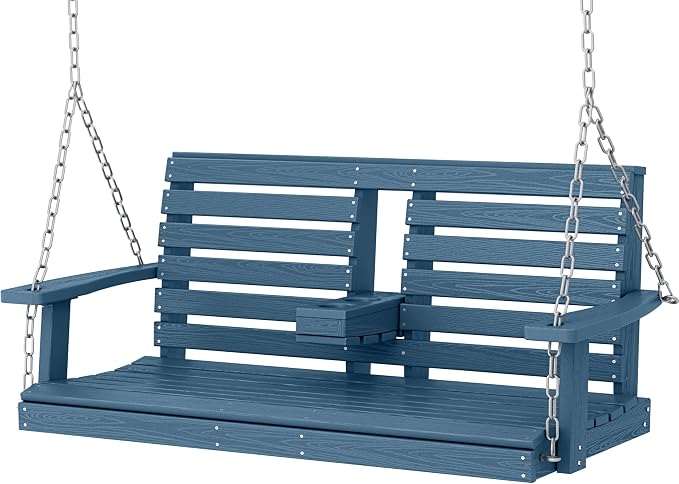 KINGYES Outdoor Hanging Porch Swing, 2 Seat Patio Swing Chair by KINGYES