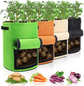 4 Pack Potato Growing Bag with Flap 10 Gallon Planter Pots with Handles and by Homyhoo