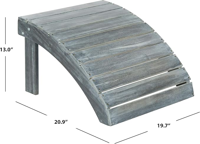 Safavieh Patio Collection Hampton Adirondack Acacia Wood Ottoman - Image 7