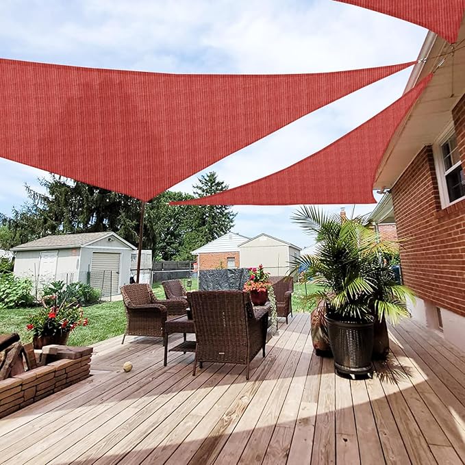 Patio Paradise 6' x 6' x 6' Sun Shade Sail Triangle Canopy Shade Cloth Fabric by Patio