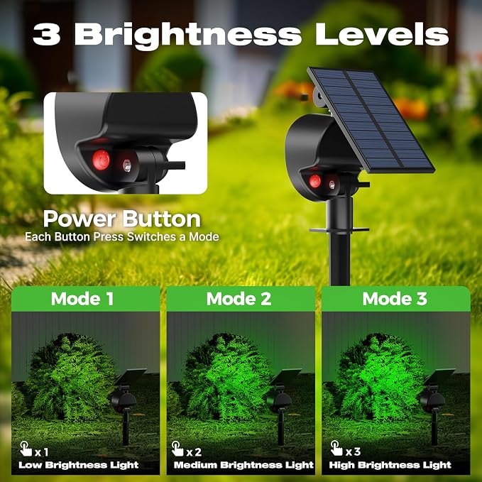 nipify 2 Pack Solar Spot Lights Outdoor Waterproof, Solar Spotlight Light - Image 3