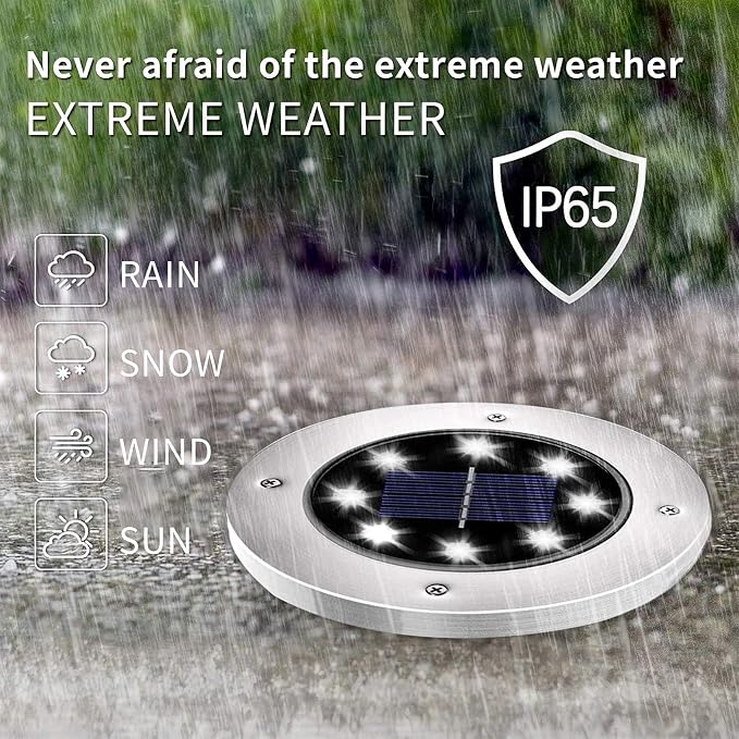 INCX 4.6 inch Solar Lights Outdoor Waterproof, 16 Pack Solar Light - Image 2