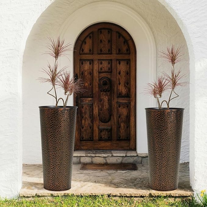 Worth 2 Pack 28" Tall Narrow Metal Planter - Image 6