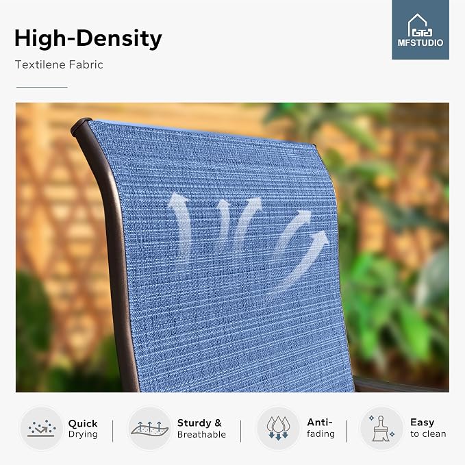 MFSTUDIO Outdoor Bar Stools Set of 4, Swivel Bar Height Patio Chairs Outdoor - Image 2