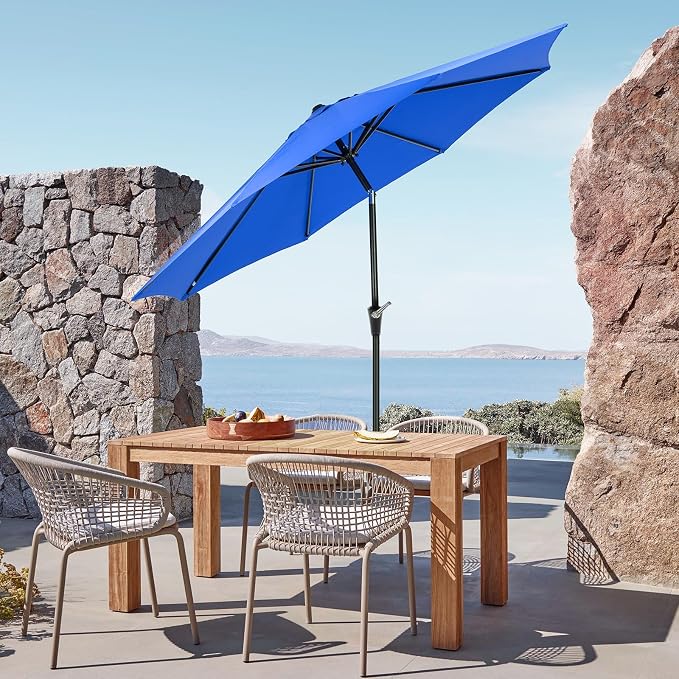 OLIXIS 9ft Patio Umbrella with Tilt and Crank Button & 8 Sturdy Ribs Waterproof - Image 7