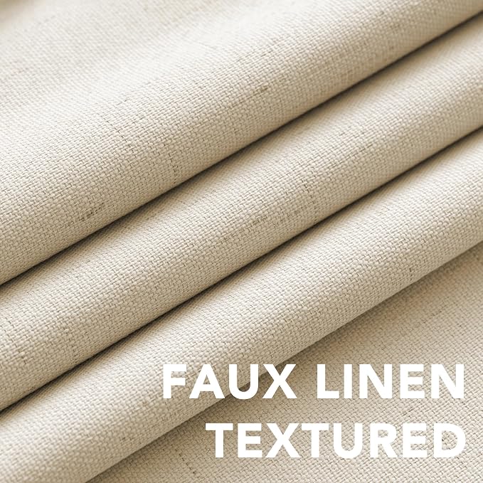 H.VERSAILTEX Curtains for Bedroom Black Out Thermal Insulated Linen Textured - Image 4