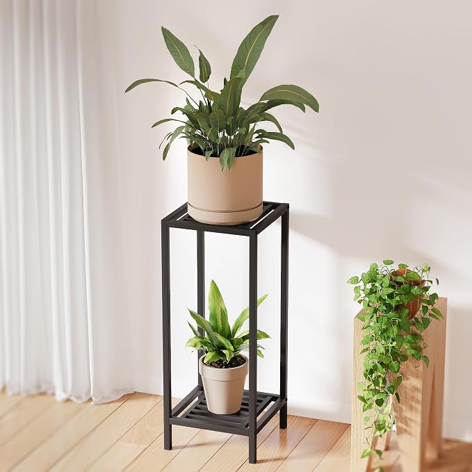 Zhongma 2 Tier 30" Tall Indoor Outdoor Plant Stand, 12 L x 12 W x 30 H inch - Image 2
