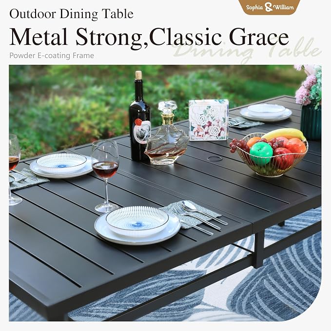 Sophia & William Patio Dining Set 9 Pieces, 8 Quick Dry Textilene Chairs and - Image 5