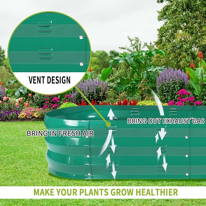 GADI Raised Garden Bed Kit for Vegetables Flower Galvanized Metal Planter Boxs - Image 5