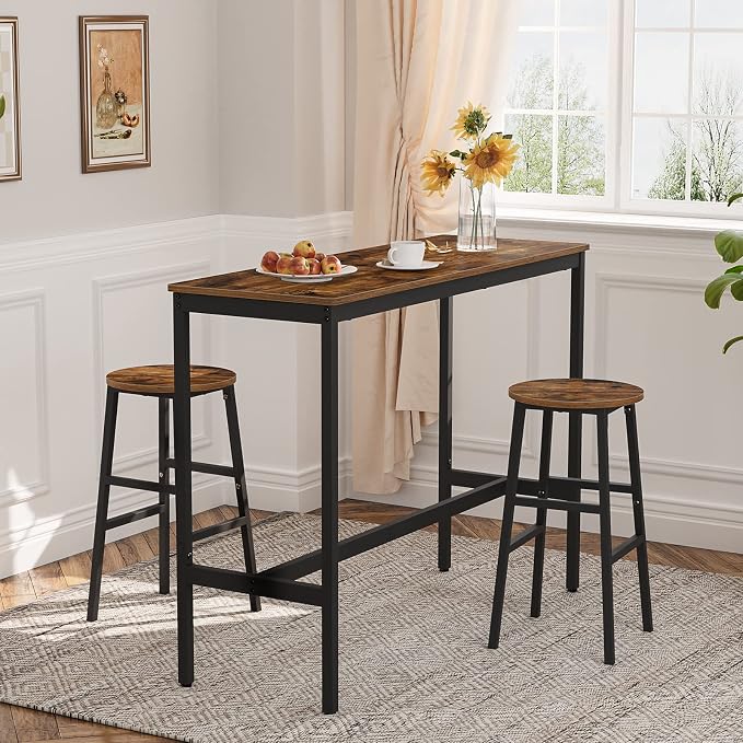 Bar Stools, 24.4 Inch Kitchen Breakfast Bar Stools, Industrial Bar Stools - Image 7