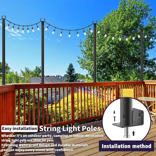 10 Pack String Light Poles, 5Ft Light Poles - Image 2