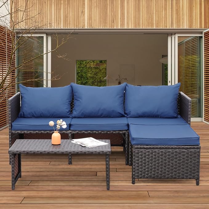 Valita Outdoor Furniture Set 3 Piece Patio Set Patio Conversation Sets Outdoor - Image 2