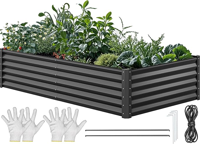 YITAHOME 8x4x1.5 ft Galvanized Raised Garden Bed Kit, Large Metal Planter Box - Image 8