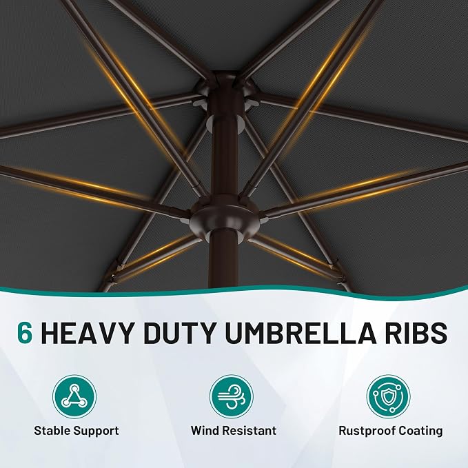 AreShark 7.5FT Patio Umbrella Table Market Umbrella - Image 3