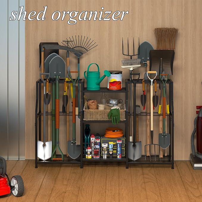 keomaisyto Garden Tool Organizer, Heavy Duty Yard Tool Tower Rack - Image 3