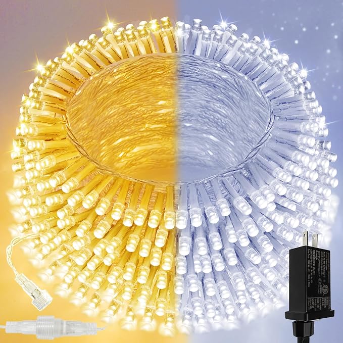 Warm White to Cool White Color Changing 200 LED 66FT Connectable Christmas by SANJICHA