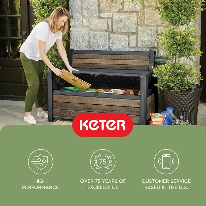 Keter Signature 60 Gallon Storage Bench Deck Box - Image 12