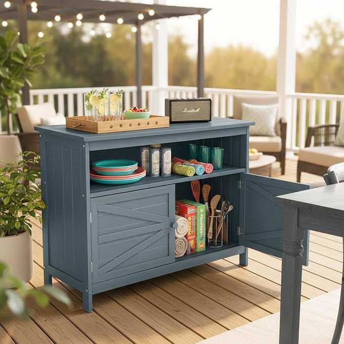 HIPS All-Weather Outdoor Storage Cabinet, Outdoor Sideboard - Image 2