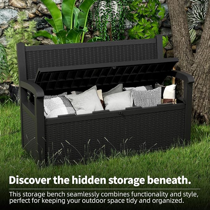 DRATO 75 Gallon Storage Bench Deck Box Outdoor Indoor, Lockable Durable - Image 5