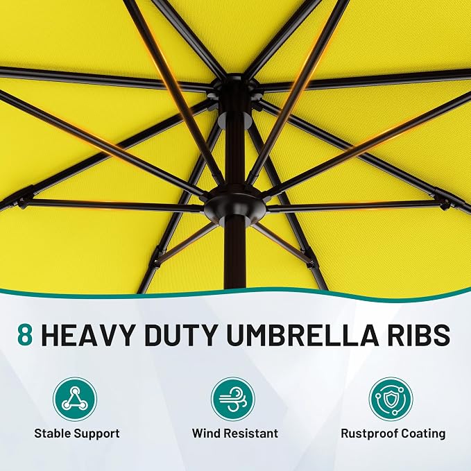AreShark 9 FT Patio Umbrella for Outdoor, Outdoor Table Umbrella - Image 3