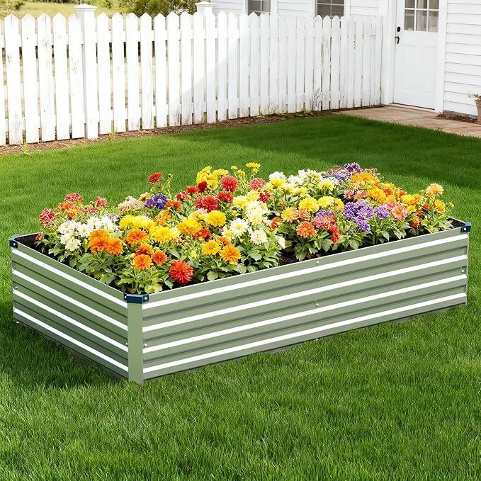 Vengarus 6x3x1FT Galvanized Raised Garden Bed Kit, Outdoor Metal Planter Box - Image 8